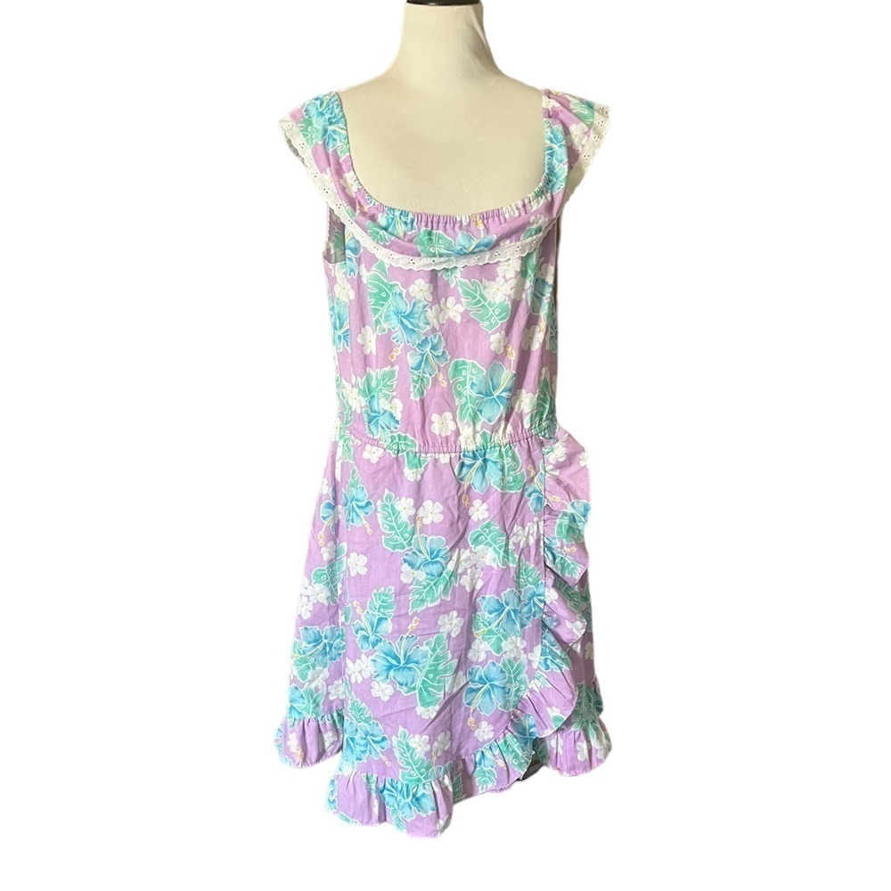 Genuine Nikky Girls Hawaiian Aloha Tiki Luau Dress Size 14 Made in Hawaii
